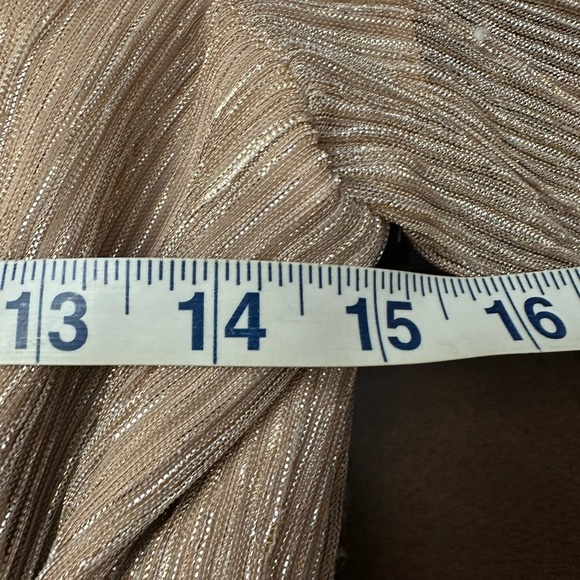 NWT Adrianna Papell Metallic Champagne Gold Dress - Picture 7 of 9